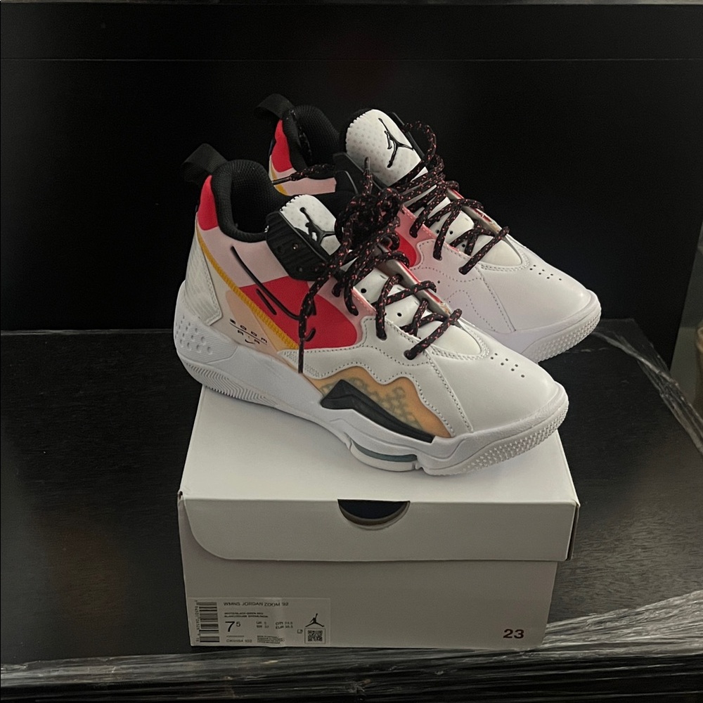 Women’s Jordan Zoom ‘92 White Multi-Color Athletic Sneakers